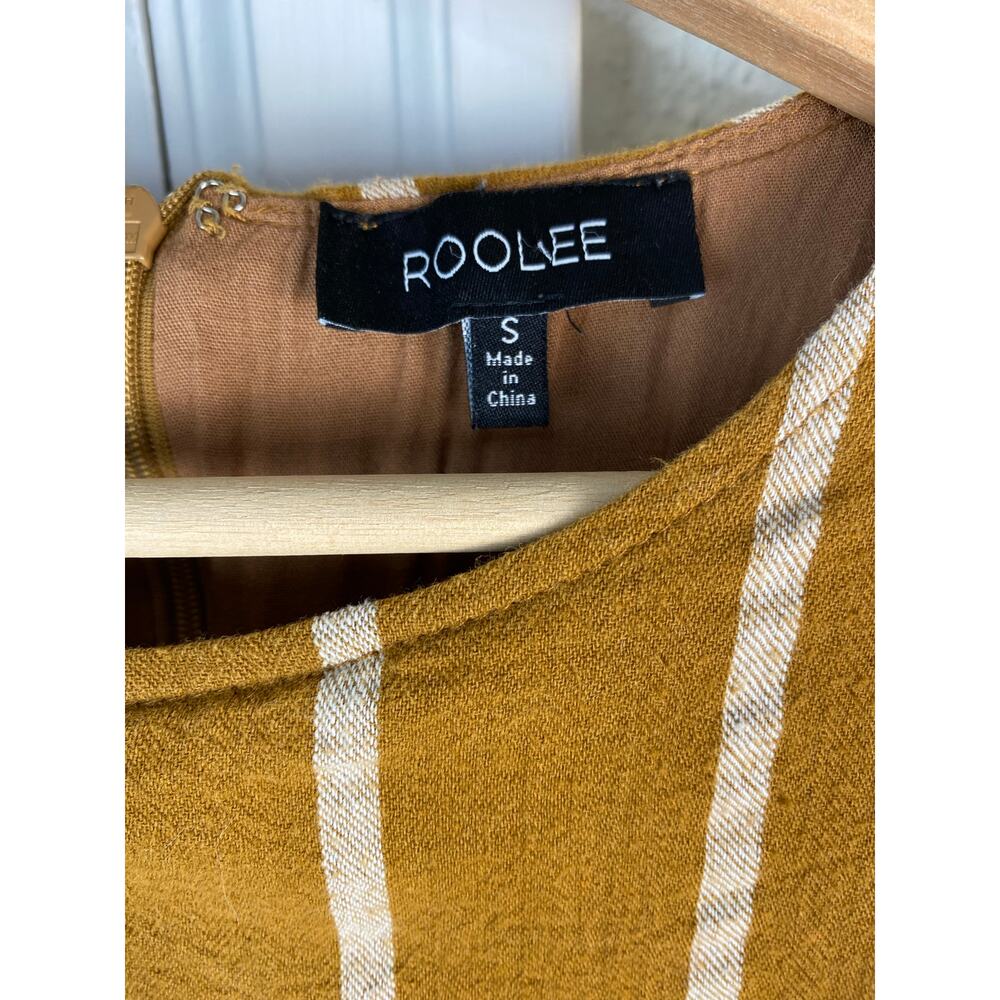 Roolee Mustard Yellow Striped Mini Dress - Picture 6 of 6
